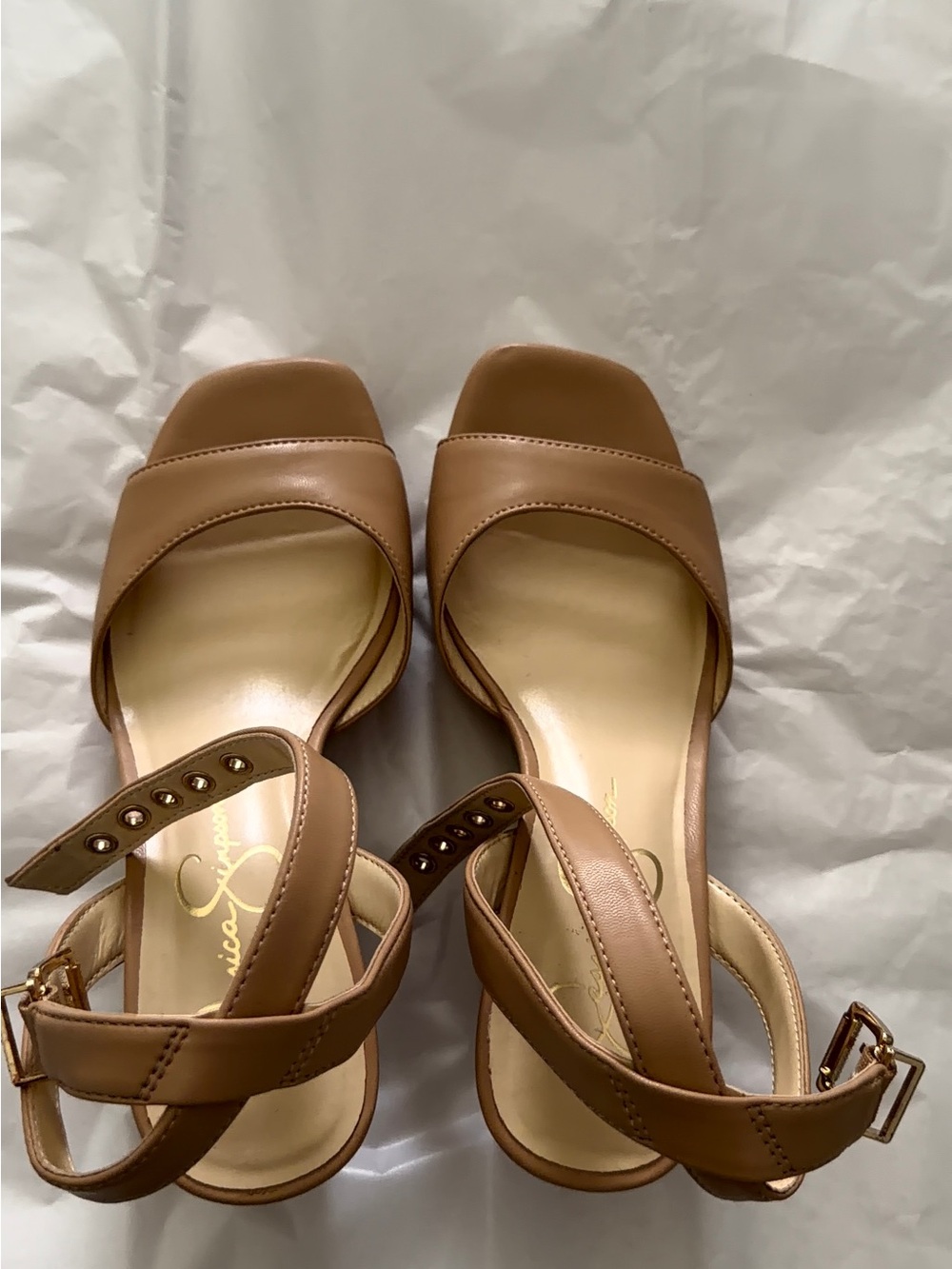 Jessica Simpson Tan Block Heel Sandals